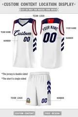 White Navy Classic Sports Uniform Basketball Jersey Sets 2