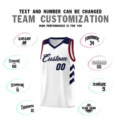 White Navy Classic Sports Uniform Basketball Jersey Sets 4