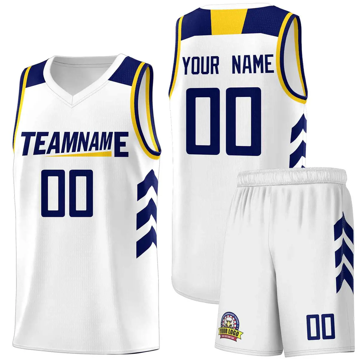 White Navy Classic Sports Uniform Basketball Jersey Sets
