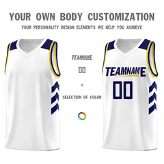 White Navy Classic Sports Uniform Basketball Jersey Sets 3