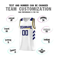 White Navy Classic Sports Uniform Basketball Jersey Sets 4