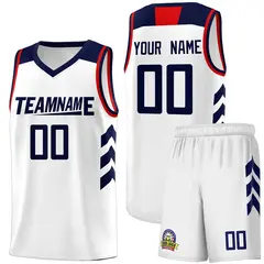 White Navy Classic Sports Uniform Basketball Jersey Sets