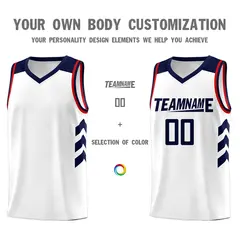 White Navy Classic Sports Uniform Basketball Jersey Sets 3