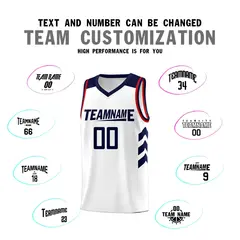White Navy Classic Sports Uniform Basketball Jersey Sets 4