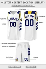 White Navy Classic Sports Uniform Basketball Jersey Sets 2