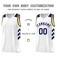 White Navy Classic Sports Uniform Basketball Jersey Sets 3