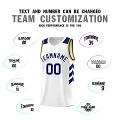 White Navy Classic Sports Uniform Basketball Jersey Sets 4