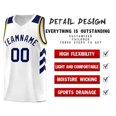 White Navy Classic Sports Uniform Basketball Jersey Sets 5