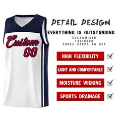 White Navy Classic Sports Uniform Basketball Jersey Sets 2