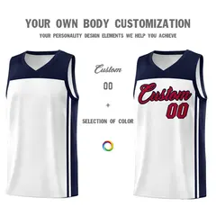 White Navy Classic Sports Uniform Basketball Jersey Sets 3