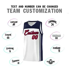 White Navy Classic Sports Uniform Basketball Jersey Sets 4