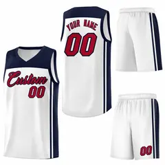 White Navy Classic Sports Uniform Basketball Jersey Sets 6