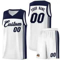 White Navy Classic Sports Uniform Basketball Jersey Sets 1