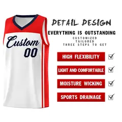 White Navy Classic Sports Uniform Basketball Jersey Sets 2