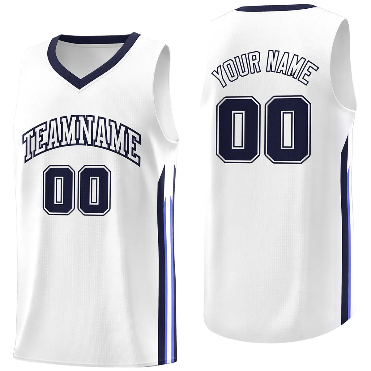 White Navy Classic Sportwear Basketball Jersey
