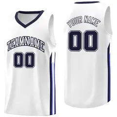 White Navy Classic Sportwear Basketball Jersey