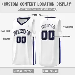 White Navy Classic Sportwear Basketball Jersey 2