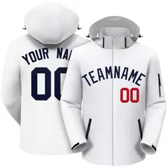 White Navy Classic Style Waterproof Jacket