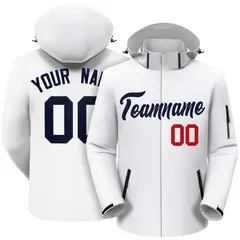 White Navy Classic Style Waterproof Jacket