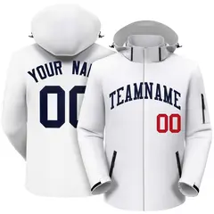White Navy Classic Style Waterproof Jacket