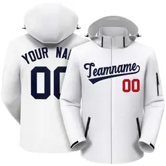 White Navy Classic Style Waterproof Jacket