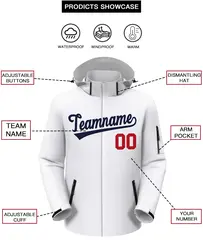White Navy Classic Style Waterproof Jacket 2