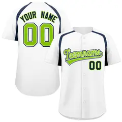 White Navy Color Block Authentic Baseball Jersey