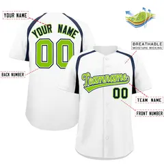 White Navy Color Block Authentic Baseball Jersey 2