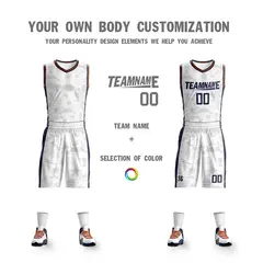 White Navy Double Side Sets Basketball Jersey 3