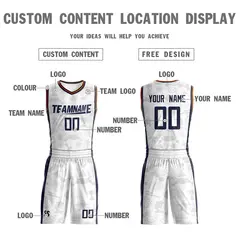 White Navy Double Side Sets Basketball Jersey 4
