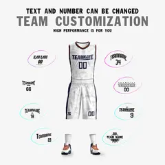 White Navy Double Side Sets Basketball Jersey 5