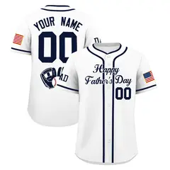 White Navy Father's Day Classic Baseball Jersey