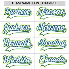 White Navy Fluorescent Green Baseball Jersey 4