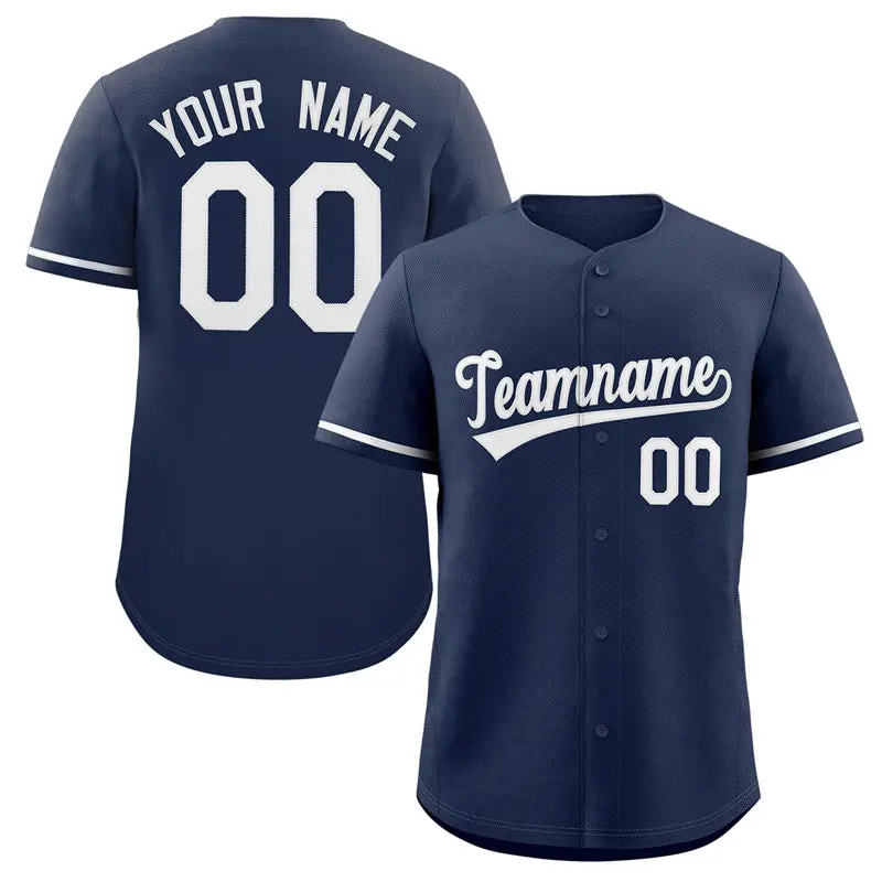 White Navy Game Training Baseball Shirt