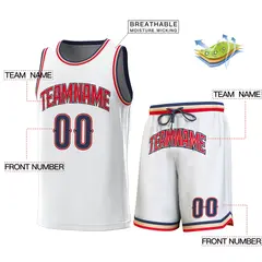 White Navy-Gold Classic Sets Basketball Jersey 2