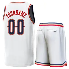 White Navy-Gold Classic Sets Basketball Jersey 3