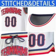 White Navy-Gold Classic Sets Basketball Jersey 6