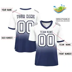 White Navy Gradient Outdoor Football Jersey 2