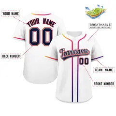 White Navy Gradient Ribbed Authentic Baseball Jersey 2