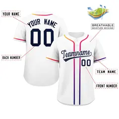 White Navy Gradient Ribbed Authentic Baseball Jersey 2