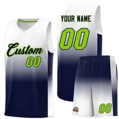 White Navy Gradient Sports Basketball Jersey