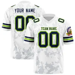 White Navy Graffiti Line Authentic Football Jersey 1