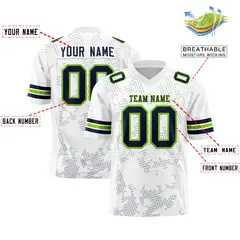 White Navy Graffiti Line Authentic Football Jersey 2