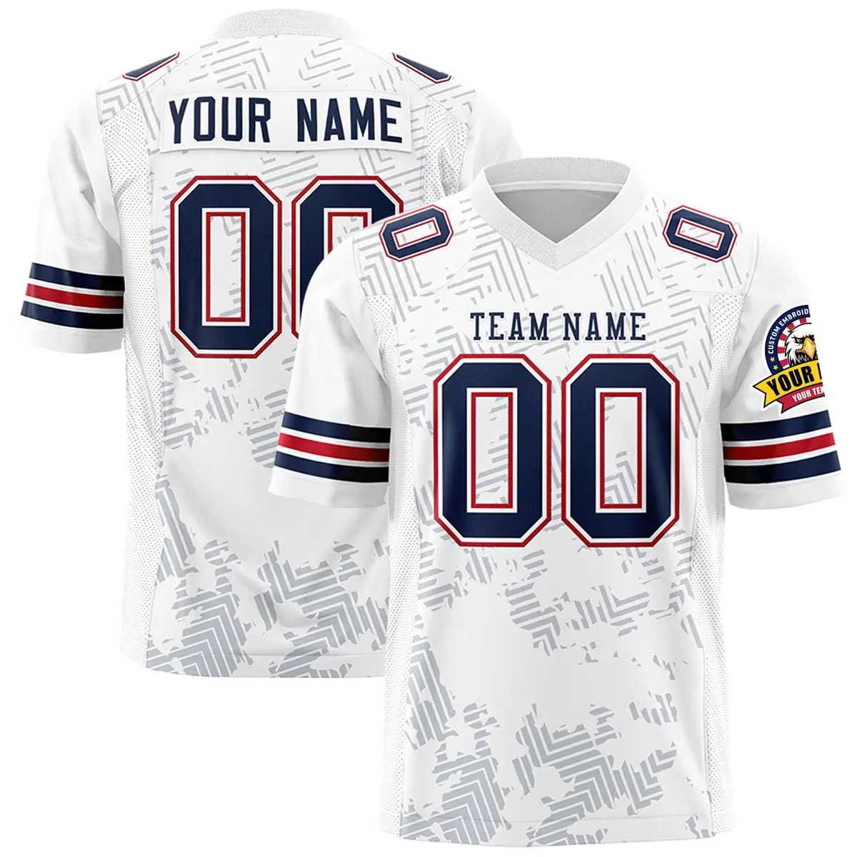 White Navy Graffiti Line Authentic Football Jersey