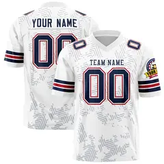 White Navy Graffiti Line Authentic Football Jersey 1