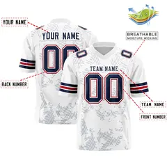 White Navy Graffiti Line Authentic Football Jersey 2
