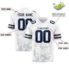 White Navy Graffiti Line Authentic Football Jersey 2