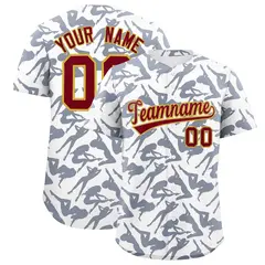 White Navy Graffiti Pattern Baseball Jersey 1