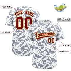 White Navy Graffiti Pattern Baseball Jersey 2
