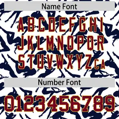 White Navy Graffiti Pattern Baseball Jersey 4